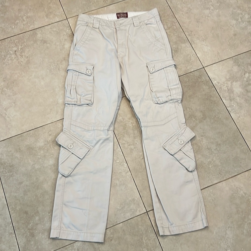 Mens Tan Cotton Cargo Pants Size 30